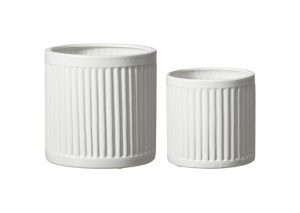 Hailey Cylind Pot set/2 sizes White Matt