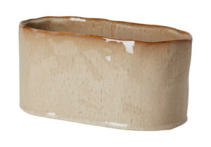 Thiago High Gloss Ceramic Oval Pot walnut