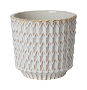 Zigzag Structure Ceramic Pot ice white
