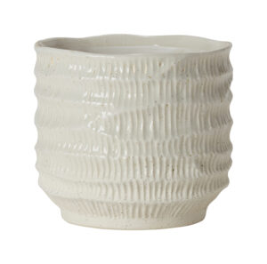 Prana Structure Ceramic Pot white
