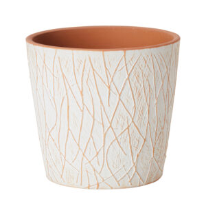 Twig Ceramic Pot cotto white