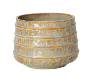 Papyrus Structure Ceramic Pot warm grey