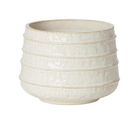 Papyrus Structure Ceramic Pot natural white